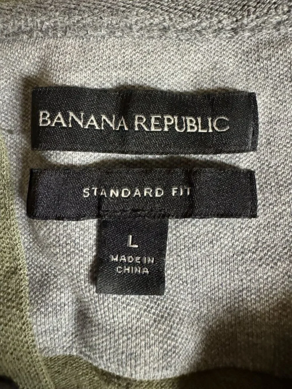 Banana Republic Green Polo Shirt Standard Fit Cotton Stretch Men L